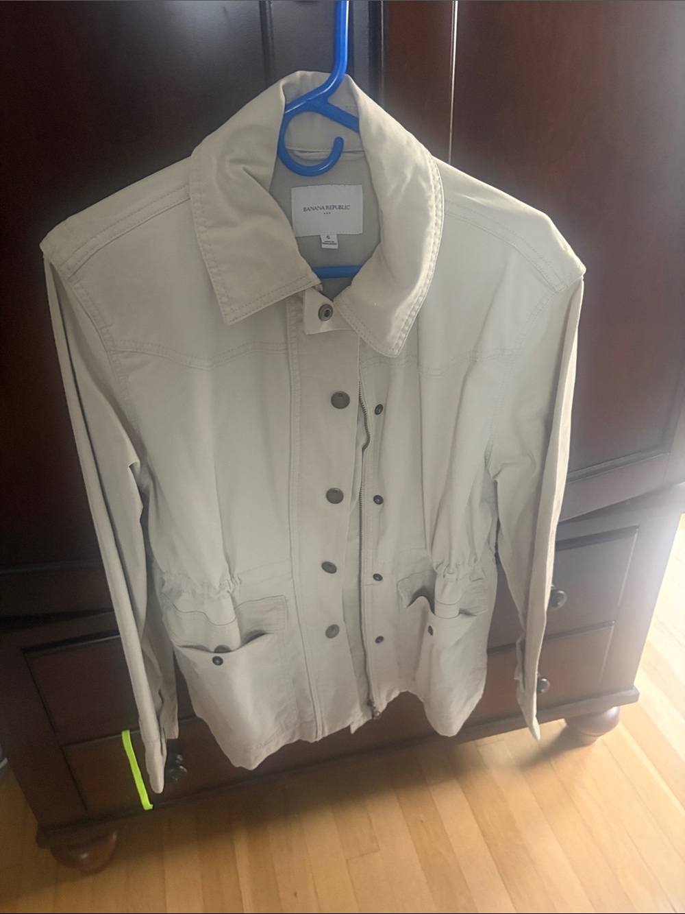 Banana Republic Cream Drawstring-Waist Utility Jacket